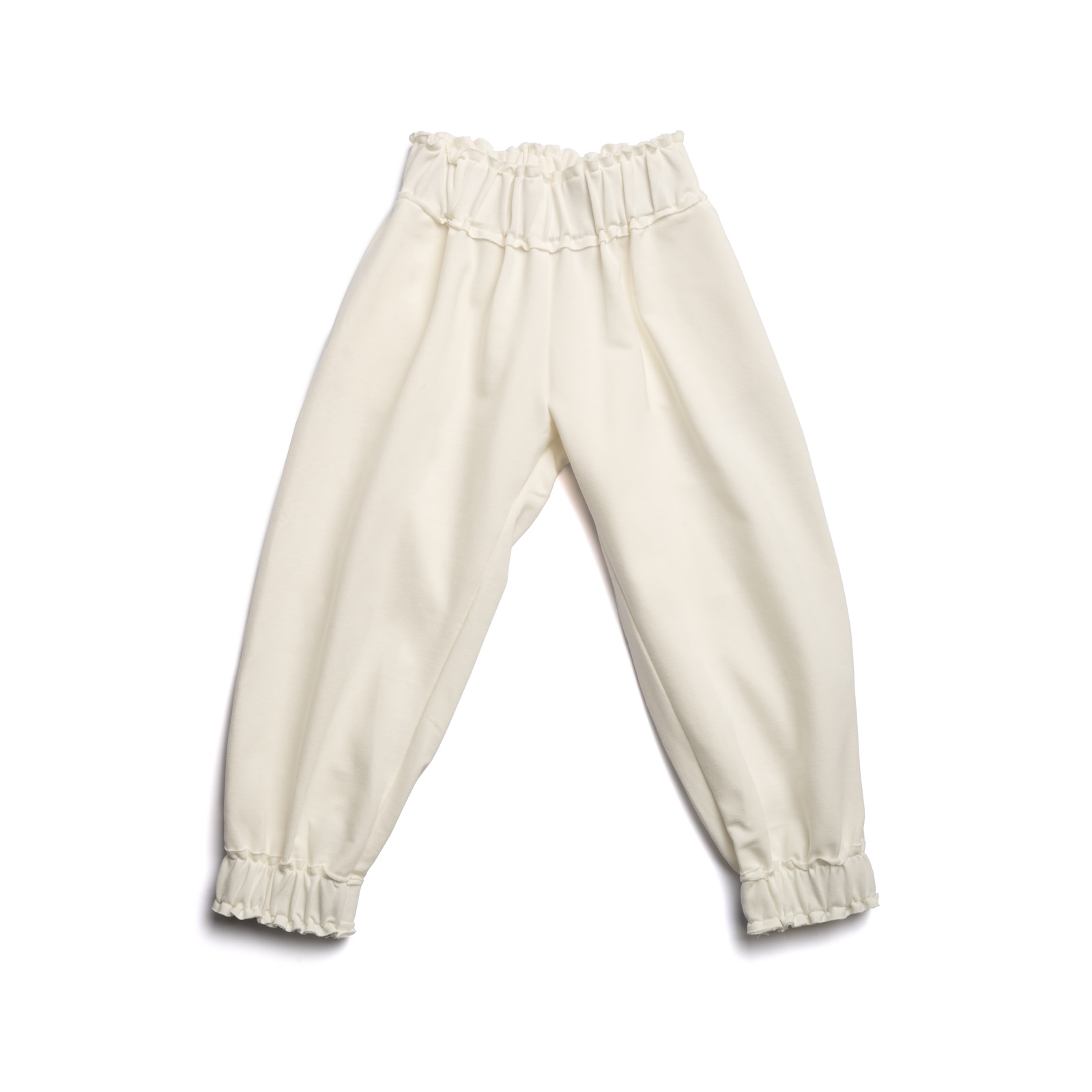 Širšie nohavice – BAGGY PANTS Prírodná biela – Obrázok 3